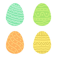 Set easter egg with curly ornament. Pack icon simple easter egg