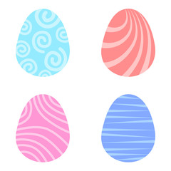 Set easter egg with curly ornament. Pack icon simple easter egg