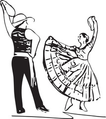 Illustration of Couple dancing