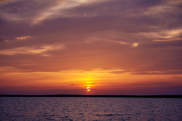 sunset on the lake