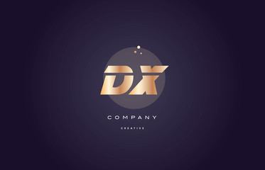 dx d x  gold metal purple alphabet letter logo icon template