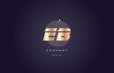 eb e b  gold metal purple alphabet letter logo icon template