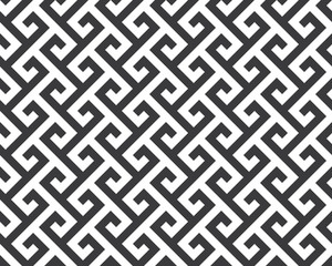 Seamless black and white diagonal vintage ancient tribal geo op art mod pattern vector