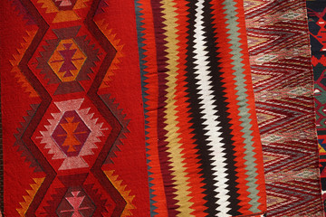 Hand made rug. Traditional woolen hand made rug
