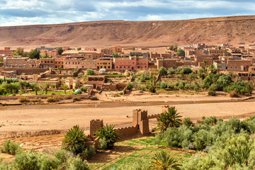 Fototapeta na wymiar View of Ait Benhaddou, a UNESCO world heritage site in Morocco