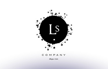 ls l s  circle grunge splash alphabet letter logo vector icon template