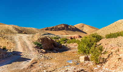 Landscape of the High Atlas Mountains between Ait Ben Ali and Bou Tharar, Morocco