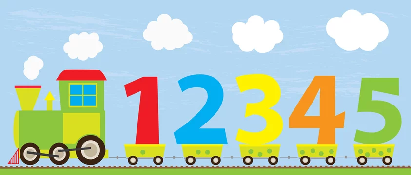 cartoon train with numbers 1-5/ educational vector illustration for children Stock Vector | Adobe Stock