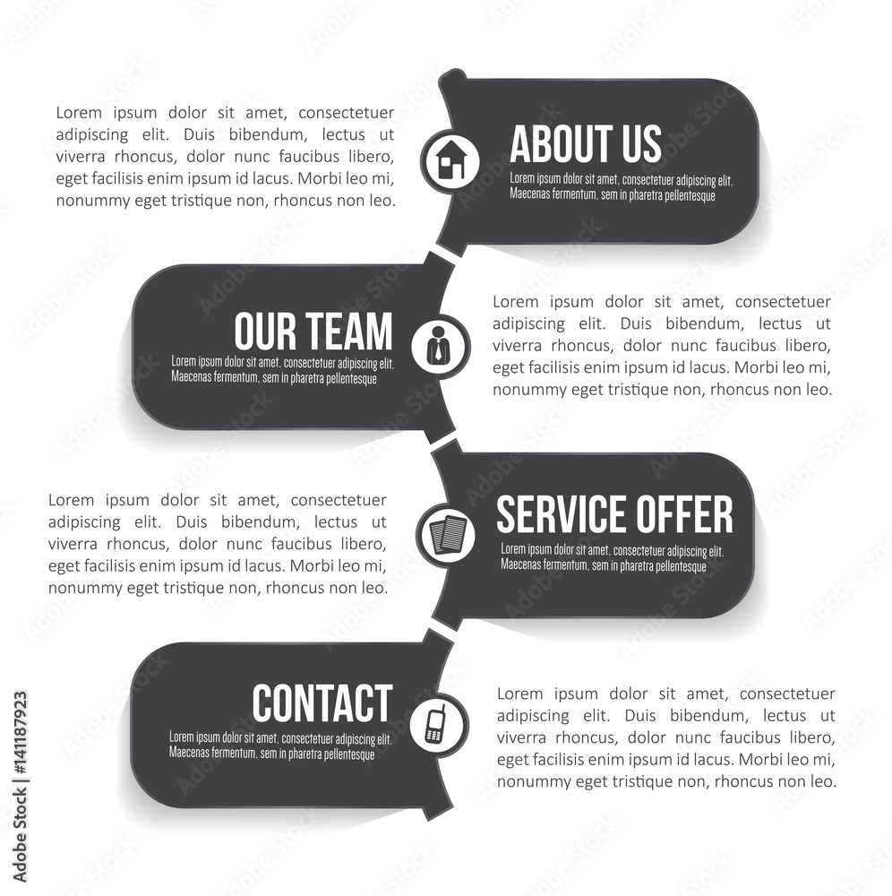 Poster vector company infographic design template with icons