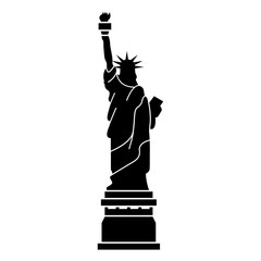 Obraz premium Statue Of Liberty Vector Black Shadows Silhouette