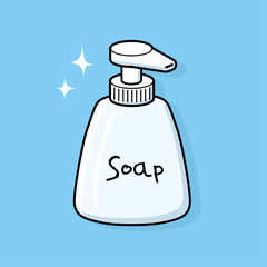 White liquid soap bottle.