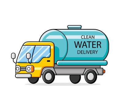 Water delivery tank truck.