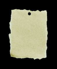Blank torn paper or label isolated