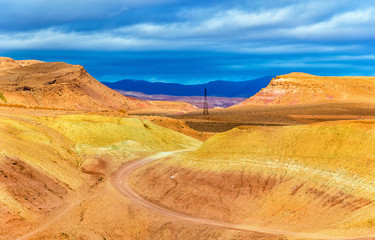 Desert landscape near Ait Ben Haddou village in Morocco
