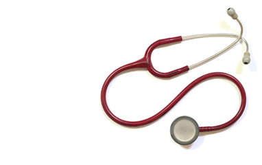 Stethoscope isolate on a white background with copy space.