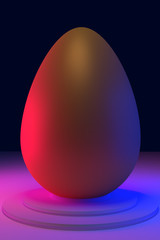 goldenes Ei in blauem und rotem Licht