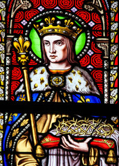 Fototapeta na wymiar Stained Glass - Saint Louis, King of France