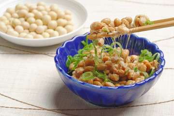 Natto and soy beans