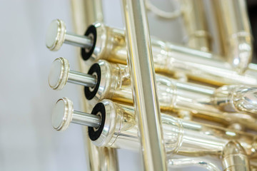 Obraz na płótnie Canvas Detail of trumpet closeup