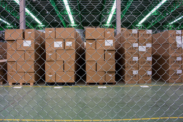 The metal nets protect area is on warehouse, Materials for warehouse production