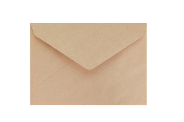 Brown paper envelope isolated on white background