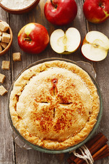 Homemade american apple pie