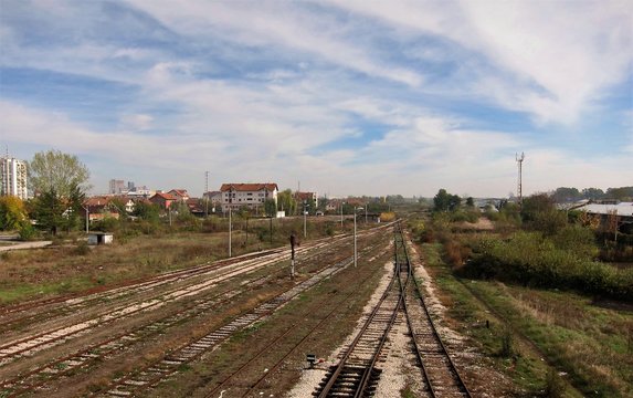 Train track leading to somewhere in South East Europe
