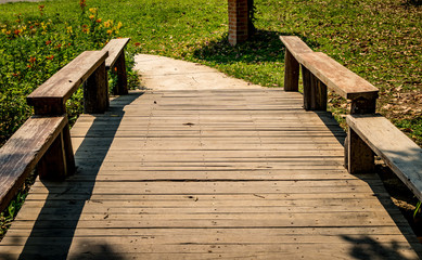 Fototapeta premium Small bridge in garden
