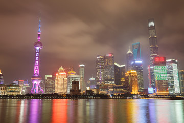 Fototapeta na wymiar Modern city night scene, skyscraper in shanghai,chian