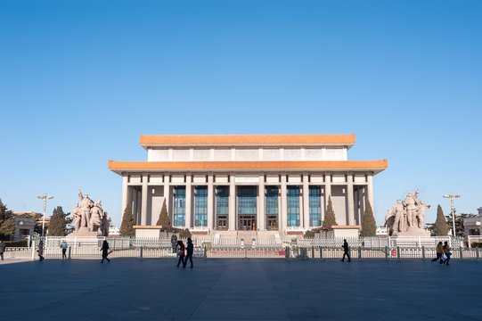 Mausoleum of Mao Zedong in Tiananmen Square, Beijing, China