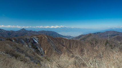 清八山からの南アルプスの眺め