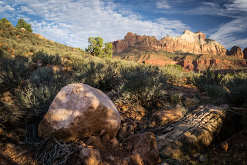 Morning light of Zion National Park