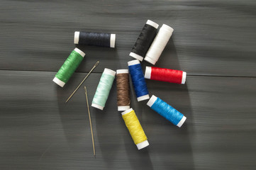 Sewing needle and colored spool yarns, multicolored spool yarns, sewing and sewing needles,...