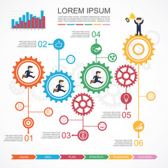 Modern Business Concept , Info Graphic Elements. The idea of teamwork and success