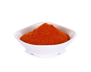 Paprika powder isolated on white background