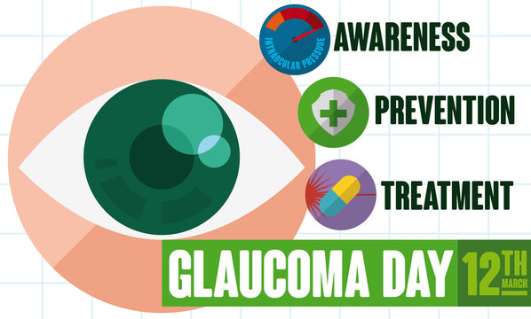 Design with Some Useful Advice to Commemorate World Glaucoma Day, Vector Illustration
