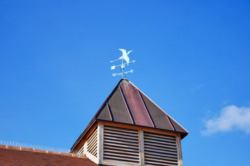 colourful Home & weather forecast sign with blue sky