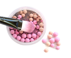 brush for make-up with powder balls