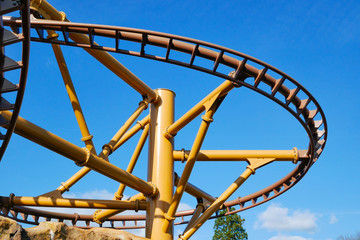 Roller Coaster in the blue sky