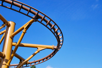Roller Coaster in the blue sky