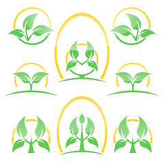 Set of abstract eco lifestyle concept icon.