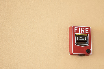 Fire alarm on the wall