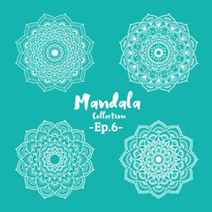 Set of mandala decorative and ornamental design for coloring page and tattoo. Vector illustration