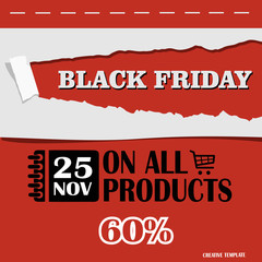 Black Friday, Big Sale, creative template on flat design