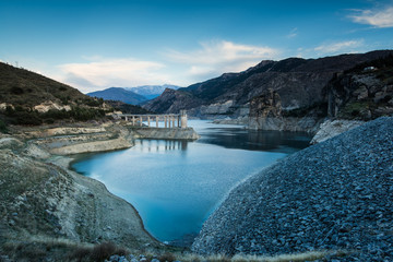 Embalse de Canales in Granada, Spain with reservoir