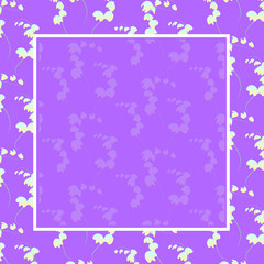 рамка из ландышей на сиреневом фоне, векторная иллюстрация