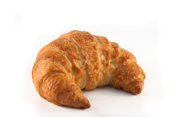 Fresh croissant on white background