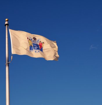 New Jersey State Flag Waving