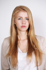 Naklejka premium Portrait of beautiful sad woman