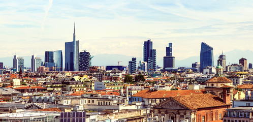 Fototapeta na wymiar Milan new city view from above